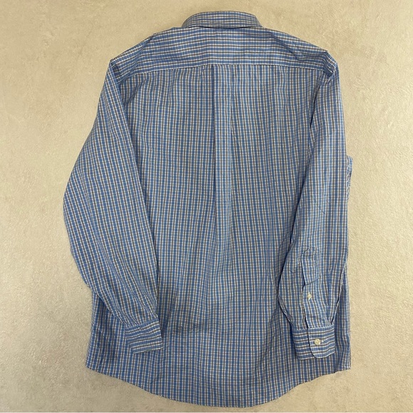 LL Bean Plaid Button-Down Shirt Men Traditional Fit Blue 262253 15-32 Custom - Picture 5 of 8